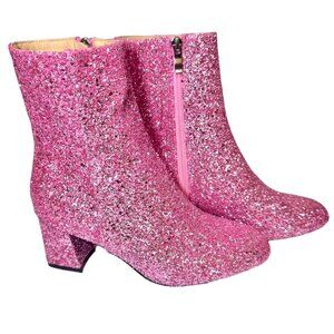 Barbie pink glitter sequin boots size 8